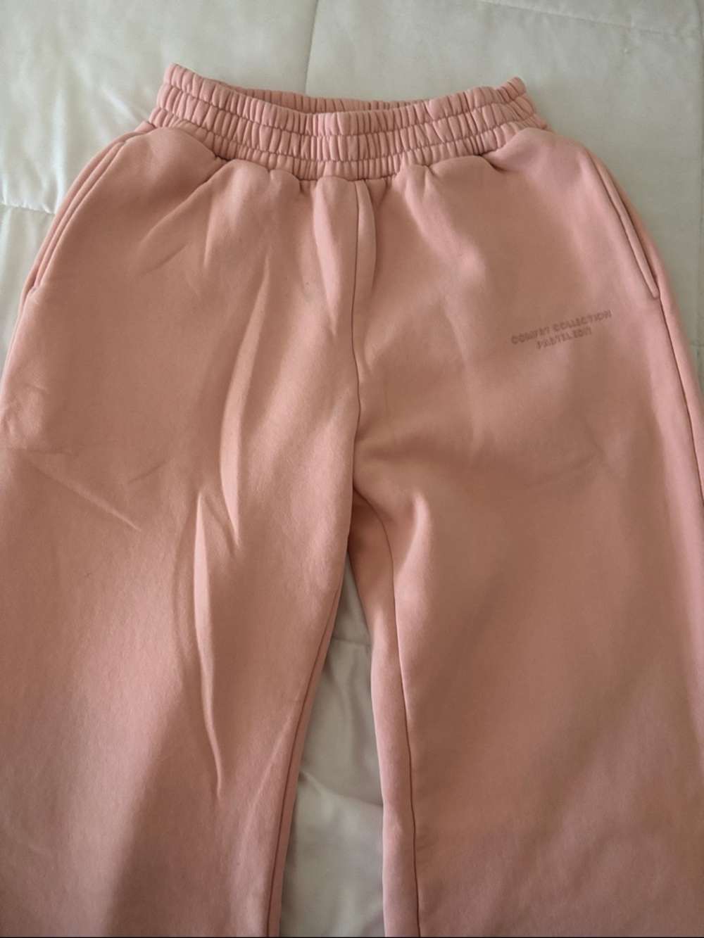 Women’s Pink Elastic-Waist Track Joggers